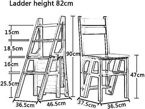 -Дървена табуретка-стремянка, стол за възрастни, табуретка-стремянка, 4 стълба, тежкотоварни седалка, лесен дървена преносим стол-стремянка