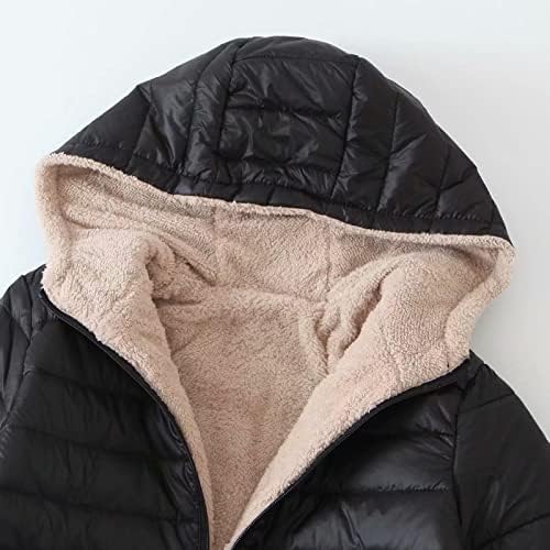 Дамски зимни палта, Ежедневни якета с качулка с цип и джобове, Руното hoody от шерпи Голям размер с дълъг ръкав, Дълги Космати Топла