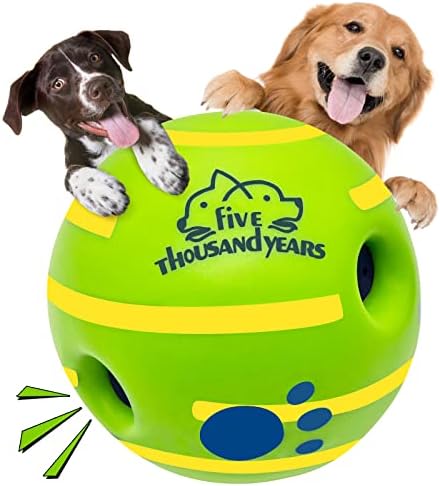 Топка за кучета Wobble Giggle, Топка за Интерактивни играчки за Кучета, Топка за Скрипучих Играчки за Кучета, Здрав Дъвчене топката Wag Тренировка за Почистване на зъбите, ?