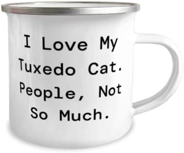 Обичам Си Котката в Смокинг. Хора - Не Са Толкова Много. Чаша за къмпинг на 12 унции, Подарък за котка в Смокинг, От приятелите,