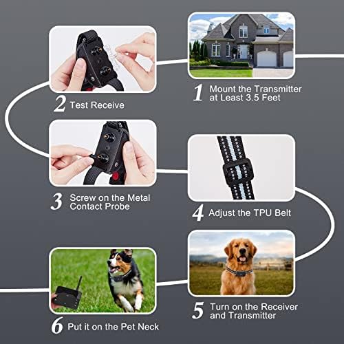 Безжична Система за Огради за кучета AICSDCO, Електрически Огради 2 в 1 за кучета и Тренировъчен Нашийник, Огради за домашни любимци 2023 и Защитна Яка с тик-так за малки, С