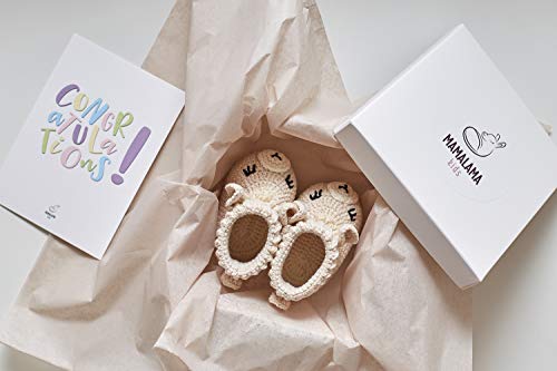 Уникален подарък кутия за бъдещата майка бременността с Красиви Пинетками под формата на животни, Обувки подметка от фермерите лама За новородено, Кошница за Позд?