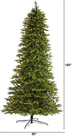 Почти натурални 10 метра. Изкуствена Коледна елха от Белгийската яде Natural Look с 1050 Прозрачни led крушки Зелен цвят