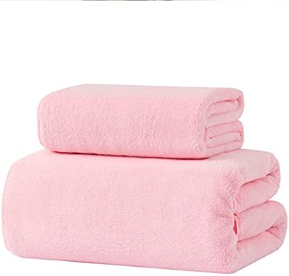 Подарък xRaxfei, Комплекти Быстросохнущих Кърпи от микрофибър от 2 части, Супер Меки и Абсорбиращи Кърпи за Баня, Отлични Кърпи За Душ - Розов