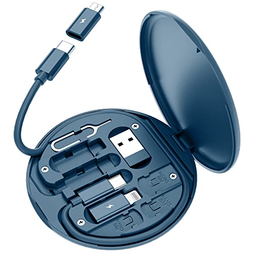 Комплект USB адаптери Yesimla, Кабелна карта, Калъф за Многотипного зарядно кабел Конвертор USB C в микроадаптер Светкавица Type C за пренос на данни, слот за карта с памет за