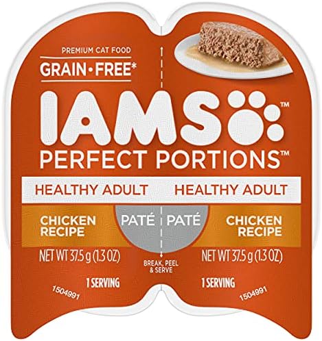 IAMS-Добри Порции Полезен на Влажна храна за котки без зърно, Пастет и Нарязване на Подливе, 24 опаковки по две парчета