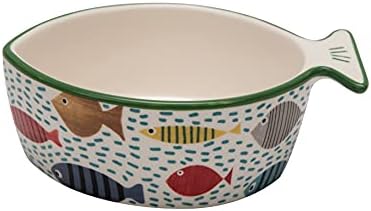 Керамична Купа за котки Bico Linear Cartoon Kitty във формата на Рибки, котка и Коте, Могат да се мият в миялна машина