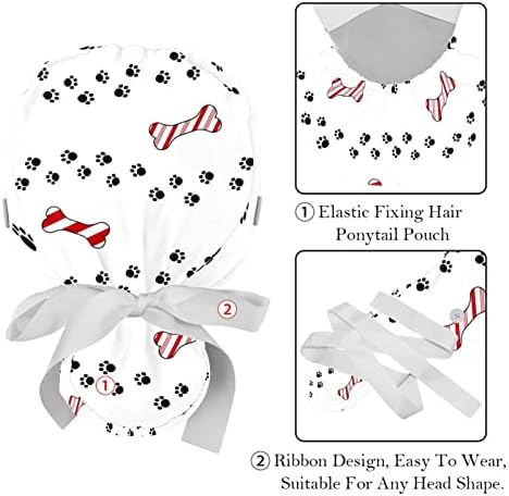 RODAILYCAY 2 БР Пищната Шапка с Пуговицей, Завязывающаяся под формата на Опашката, Памучен Работна Шапчица, Тренировочная Лента, Регулируем Хирургическа Шапка, Дядо Кол?