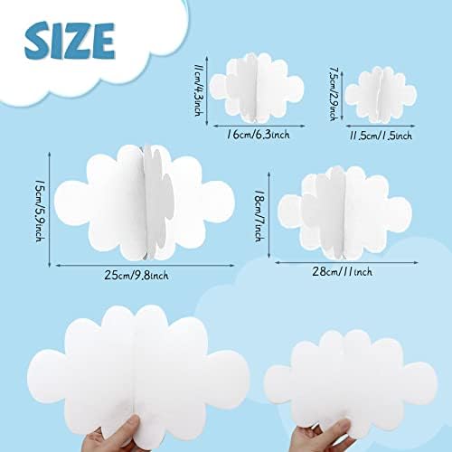 YEJAHY 16 Опаковки 3D Висящи бижута във формата на облаци, Изкуствени Облаци за тавана, Изчислителни Декорация за Детска стая, Детска
