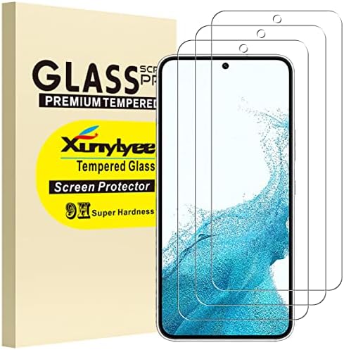 XunyLyee 3-Pack Защитно фолио за Samsung Galaxy S22 (6,1 ), Закалено стъкло, без мехурчета за Galaxy S22 5G
