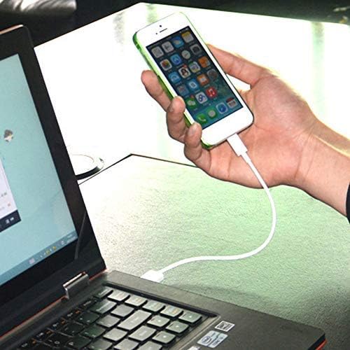 Къс microUSB кабел, съвместим с Samsung Galaxy S 5 (Virgin Mobile), осигурява високоскоростен зареждане. (1 бяло, 20, см 8 инча)