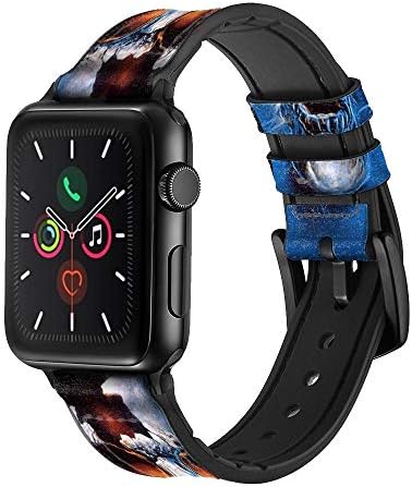 CA0169 на Кожата на Черепа на Вампира и Силиконов Ремък за смарт часа Apple Watch iWatch, размер 42 мм/44 мм/45 мм