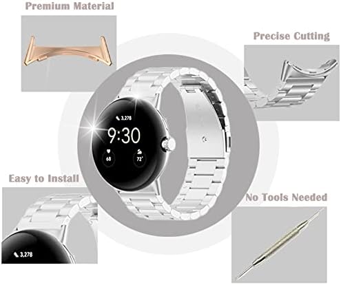 Miimall е Съвместим с жак Google Pixel Watch, Разменени Интерфейсен адаптер от неръждаема стомана, 20 мм за аксесоари Google Pixel Watch, Адаптер за свързване каишка за ръка, Pixel Watch (розо?