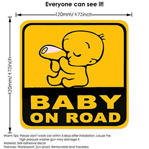 Offeree Стикер Baby ON Road Стикер за автомобил с самоклеющимся знак за сигурност за детето е Незаменима за кола със Светлоотразителен