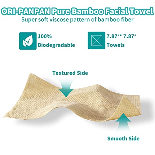 ORI-PANPAN Органично Бамбуковое Биоразлагаемое Кърпа за почистване на лицето за Еднократна употреба, Кърпички за премахване