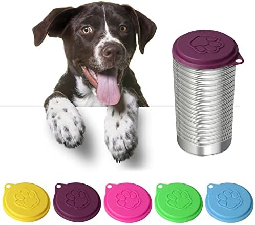 JIAKAI 5 БР Храна за домашни кучета и котки Може да затворите самоуплотняющиеся шапки за домашни любимци, за Многократна употреба