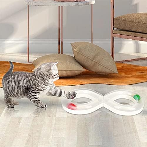 FEGOCLT Тава за Котки Играчки За домашни Животни, Коте Въртяща се Маса Фигурка 8 във формата На Пистата Забавни Аксесоари (Цвят: