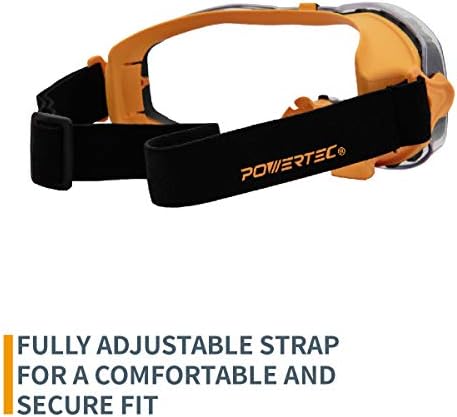 Защитни очила POWERTEC 71563 | Защитни Очила със защита от Замъгляване Прозрачна ултравиолетова радиация, удари и надраскване за