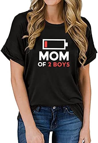 Дамски тениски OVERMAL Mom Life, тениски с графичен дизайн, тениски с забавни писмото принтом, ежедневна блуза на Ден на майката
