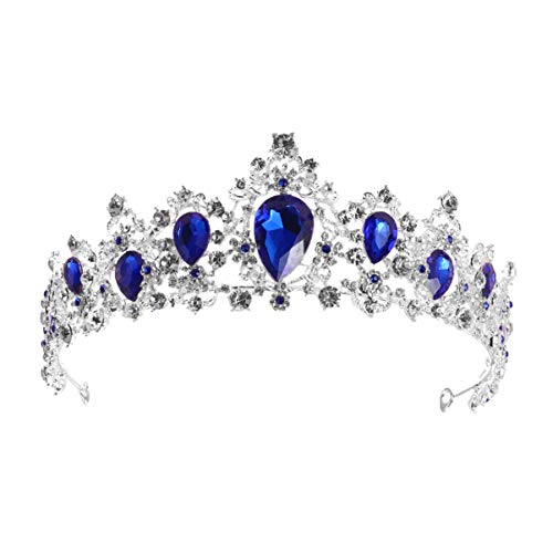 Royal кристален диадема Minkissy, превръзка на главата на кралицата, crown принцеса с кристали, сватбени аксесоари за коса за сватбеното парти, за абитуриентски бал