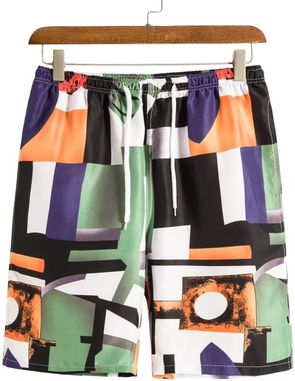 Хавайски ризи Колекция, Летен костюм в плажен стил, яка с принтом, Комплект плажни панталони с къс ръкав (Цвят: A, Размер: XLcode)