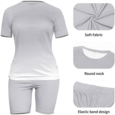 AOMONI/ Комплекти от две части за Жените, Летни Панталони Байкерские Къса Комплекти, Всекидневни Спортни дрехи Размер Плюс