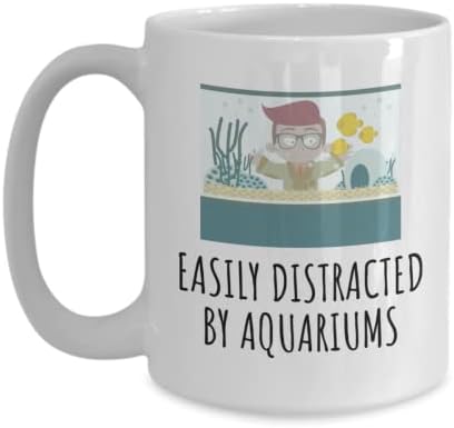Забавен подарък аквариумисту - Чаша за съдържанието риба - Подарък за Рибар - Аквариум подаръци - Лесно се разсейва в аквариуми