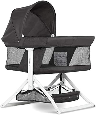 Детска седалка Dream On Me 2 в 1 с мек покрив Insta Fold черен цвят, лека, преносима и лесно сгъваема детска седалка, регулируема