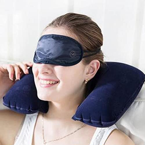 LOUIS FELT 2 Pack Синя Надуваема Пътна Възглавница за шията, която Поддържа Главата и врата, Въздушна Възглавница от Флокированной тъкан, Компактен Пътнически Възглавниц?
