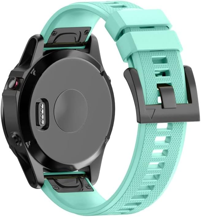 Быстросъемный Силикон каишка за часовник HAZELS Easy Fit 26 22 20 мм и Каишка за часовник Garmin Fenix 7X, Fenix 7 Watch (Цвят: тюркоаз размер: Fenix 7X)
