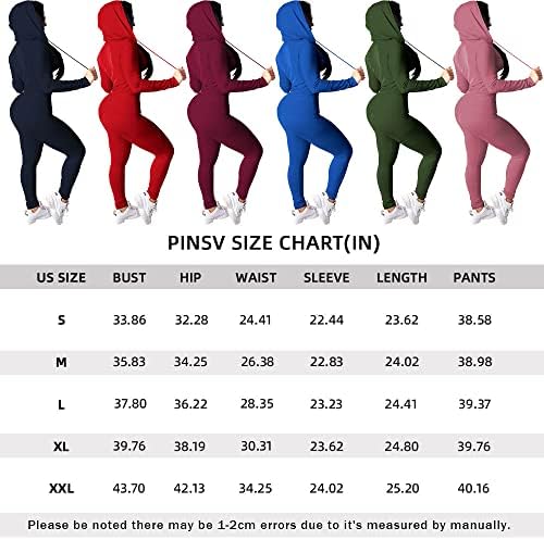 PINSV Дамски Дрехи От две Части, Спортни Комплекти, Монтиране на Спортен Костюм и Яке с качулка с цип дълъг ръкав, Комплект спортни Панталони За Джогинг