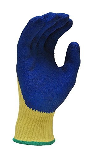 Ръкавици GF 1607L-12, устойчиви към нарязан-устойчиви Ръкавици от кевлар, с плътна консистенция, с латексово покритие, Големи, сини (опаковка от 12 броя)