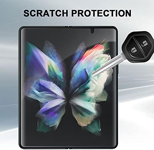 (3 комплекта) Защитно фолио Ermorgen с пълно покритие, съвместимо с Samsung Galaxy Z Fold 3 5G (обновена) Висока резолюция от край до край HD, защита от драскотини (доживотна смяна)
