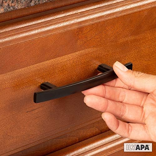 Дръжки на кухненски шкаф Ilyapa Black - Извити Основните сцепление с 3-Инчов дупка в центъра - 25 на Опаковките на препаратите за