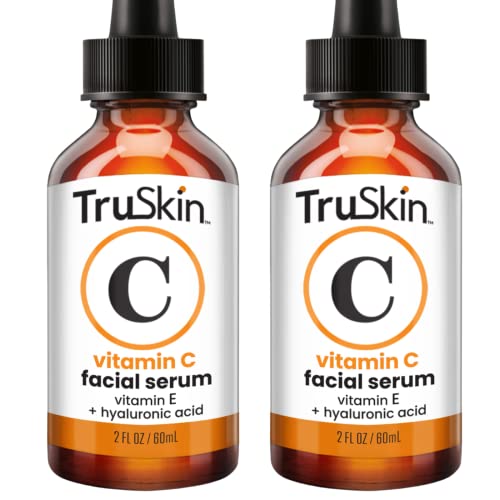 TruSkin Vitamin C за лице Serum – серум против Стареене за лице с витамин С, Хиалуронова киселина, Витамин е – Осветляющая Серум за премахване на Тъмните петна, Изравняване т?