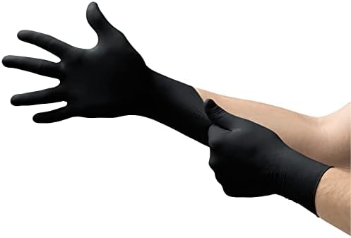 За еднократна употреба Нитриловые ръкавици Microflex MidKnight MK-296 за автомобилната промишленост и на правоприлагащите органи с гъста консистенция - Черен