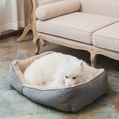 Правоъгълна Моющаяся легло за кучета Coohom, Согревающая Удобна Квадратна Легло за домашни любимци В Обикновен Дизайнерски Стил, Здрава Легло-Клетка за куче със сред?