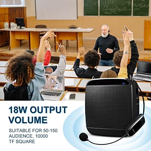 Безжична усилвател на глас за учители, Преносима система Високоговорители SHIDU, Мегафонная колона с микрофон, Слушалки, мощност 18 W / Обхват на действие 300 ярда/ Bluetooth 5