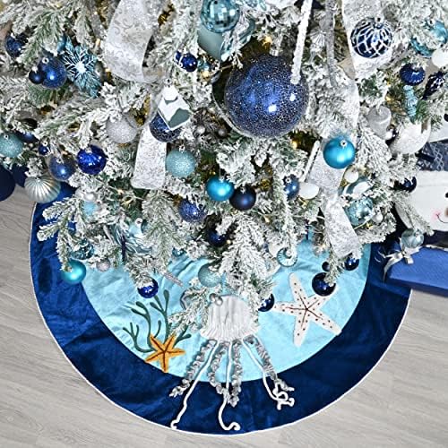 Комплект коледна украса Severin Madelyn Сребристо-синьо (3 предмет) на 16-каратные украса за Коледните топки + 48-инчов Пола за