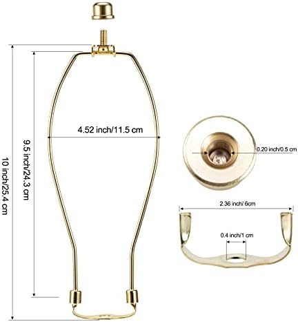 Комплект за подмяна на 10-Инчов Латунного на притежателя на лампи за арфа с навершиями и подвижни, леки Седловидными закон, Saangseon