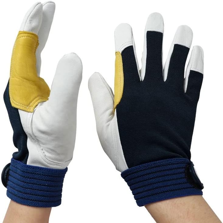 N/A Мъжки Кожена Ръчна Ръкавица С удебелени длан, Защитни ръкавици за индустриална сигурност (Цвят: B Размер: M)