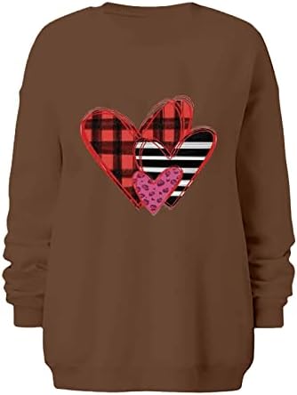 JJHAEVDY Дамски Hoody с Надпис Love Heart, Графични Пуловери, Hoody С Надпис Love Heart, Върховете на Свети Валентин, Облекло