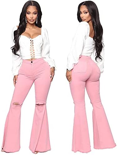 MIASHUI Размер на 16 Панталони за жени с по-Широка Талия, Дамски Панталони, Дънки с джобове копчета, Разкроена Дизайнерски Широки Панталони, за
