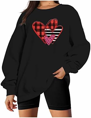 JJHAEVDY Дамски Hoody с Надпис Love Heart, Графични Пуловери, Hoody С Надпис Love Heart, Върховете на Свети Валентин, Облекло