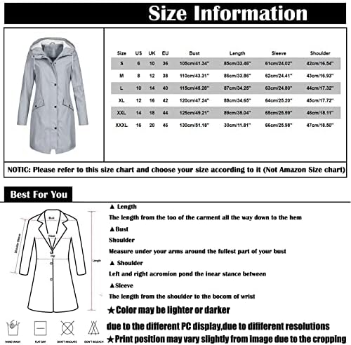Mebamook Дамски Зимни Палта, Дъждобран За улиците, Както Среден и Дълъг Водоустойчива Пелерина С качулка, Ветроупорен Палто