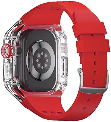 Ултра Калъф EKSIL 49 ММ + Спортен Каишка за Apple Watch Ultra Luxury Modification Kit Прозрачен Калъф За серията Iwatch Силиконов