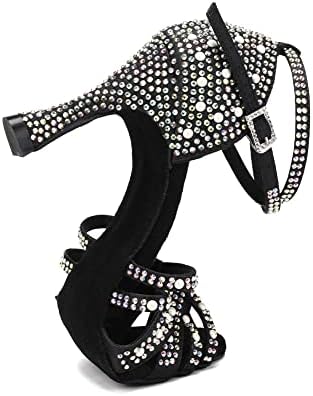 HIPPOSEUS/ Дамски Обувки За латино Танци С кристали, Танцови Обувки с Отворени пръсти за Салса, Бачаты, Танго, За балните танци, Модел L506