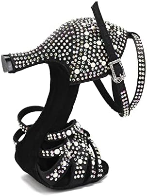 HIPPOSEUS/ Дамски Обувки За латино Танци С кристали, Танцови Обувки с Отворени пръсти за Салса, Бачаты, Танго, За балните танци, Модел L506