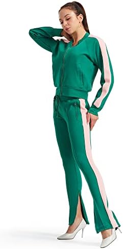Женски спортен костюм Asoran от 2 теми, Яке за бягане с дълъг ръкав, Панталони за почивка с цип