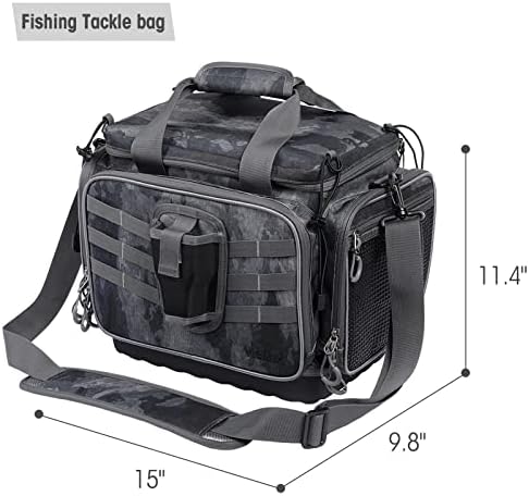 VISMIX Чанта за Риболовни Принадлежности - Риболовна Чанта Голям Водоустойчива Чанта За Съхранение на Риболовни Принадлежности с 2 елемента Кутии за тави 3600 Съоръжен?